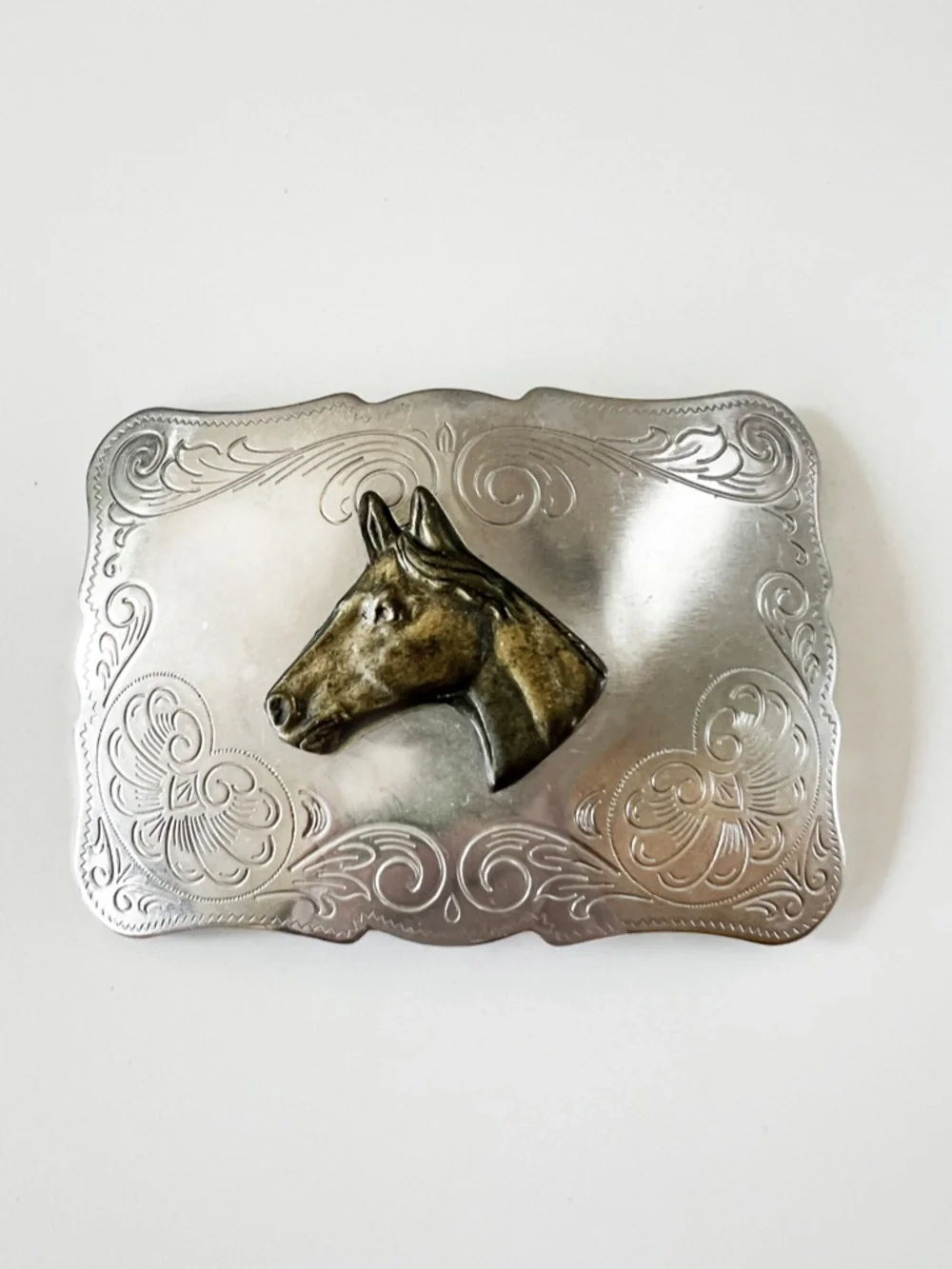 Pair of Vintage Equestrian Horse Motif Belt Buckles